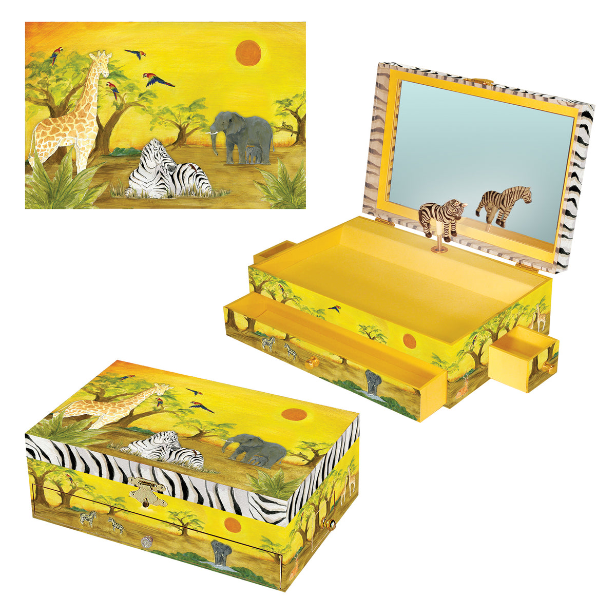 Zebra Musical Jewelry Box for Kids: Charming and Melodious Storage Solution
