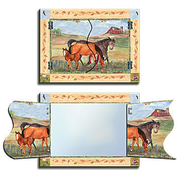 Kids Fantasy Wall Mirror for Girls – Ballerina, Unicorn Carousel, Dragon World & Horse Ranch Decorative Bedroom & Nursery Gift
