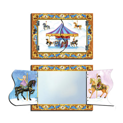 Kids Fantasy Wall Mirror for Girls – Ballerina, Unicorn Carousel, Dragon World & Horse Ranch Decorative Bedroom & Nursery Gift