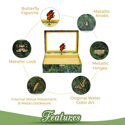 Butterfly Musical Jewelry Box for Girls - AU CLAIR DE LA LUNE - Enchantmints