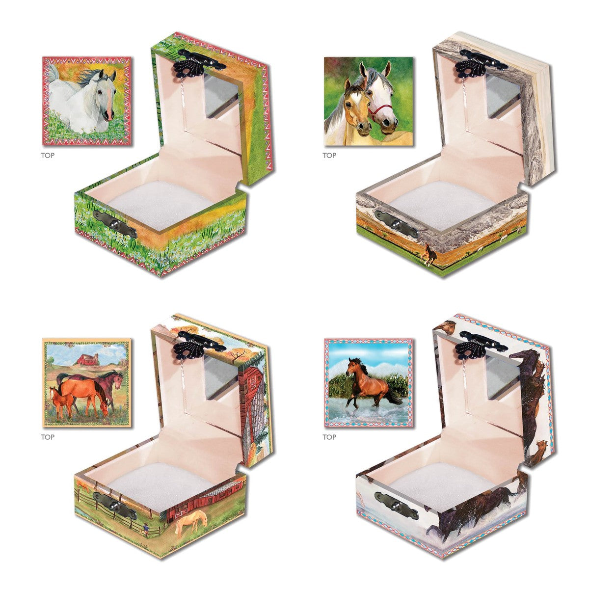 Horse & Country Tooth Fairy Boxes Pack of 4 - all four designs