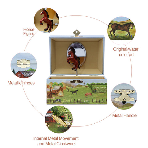 Country Horse Music Box - In The Good Old Summer Time Tune - Enchantmints