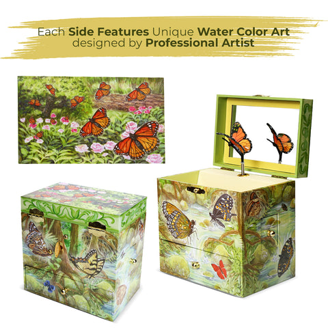 Monarch Butterfly Musical Jewelry Box B4009 - Enchantmints