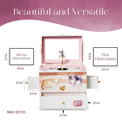 Curious Kittens Musical Jewelry Box - Ode to Joy Tune - Enchantmints