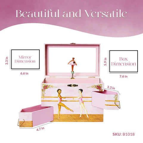 Black Ballerina Musical Jewelry Box - Swan Lake Tune - Enchantmints