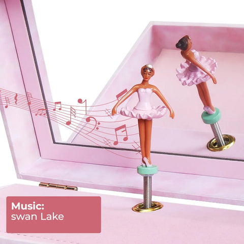 Black Ballerina Musical Jewelry Box - Swan Lake Tune - Enchantmints