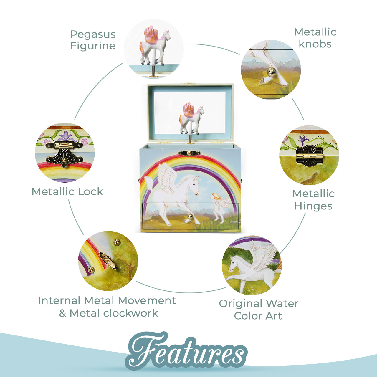 Pegasus Musical  Jewelry Box B1201 - Enchantmints