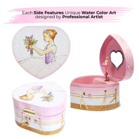 Ballerina Heart Musical Treasure Box - Swan Lake Tune - Enchantmints