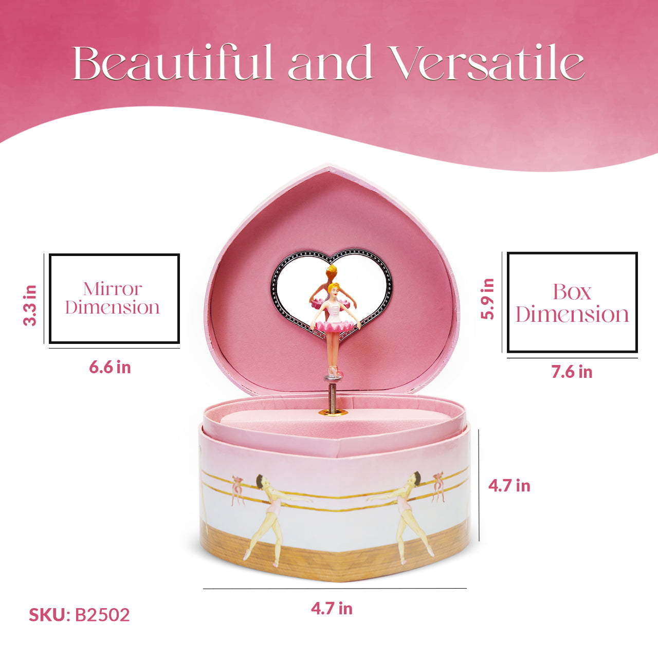 Ballerina Heart Musical Treasure Box - Swan Lake Tune - Enchantmints