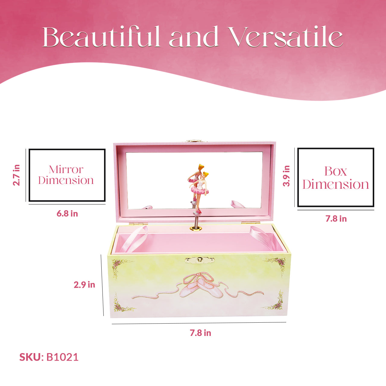 Ballet Shoes Ballerina Musical Jewelry Box - Swan Lake Tune - Enchantmints
