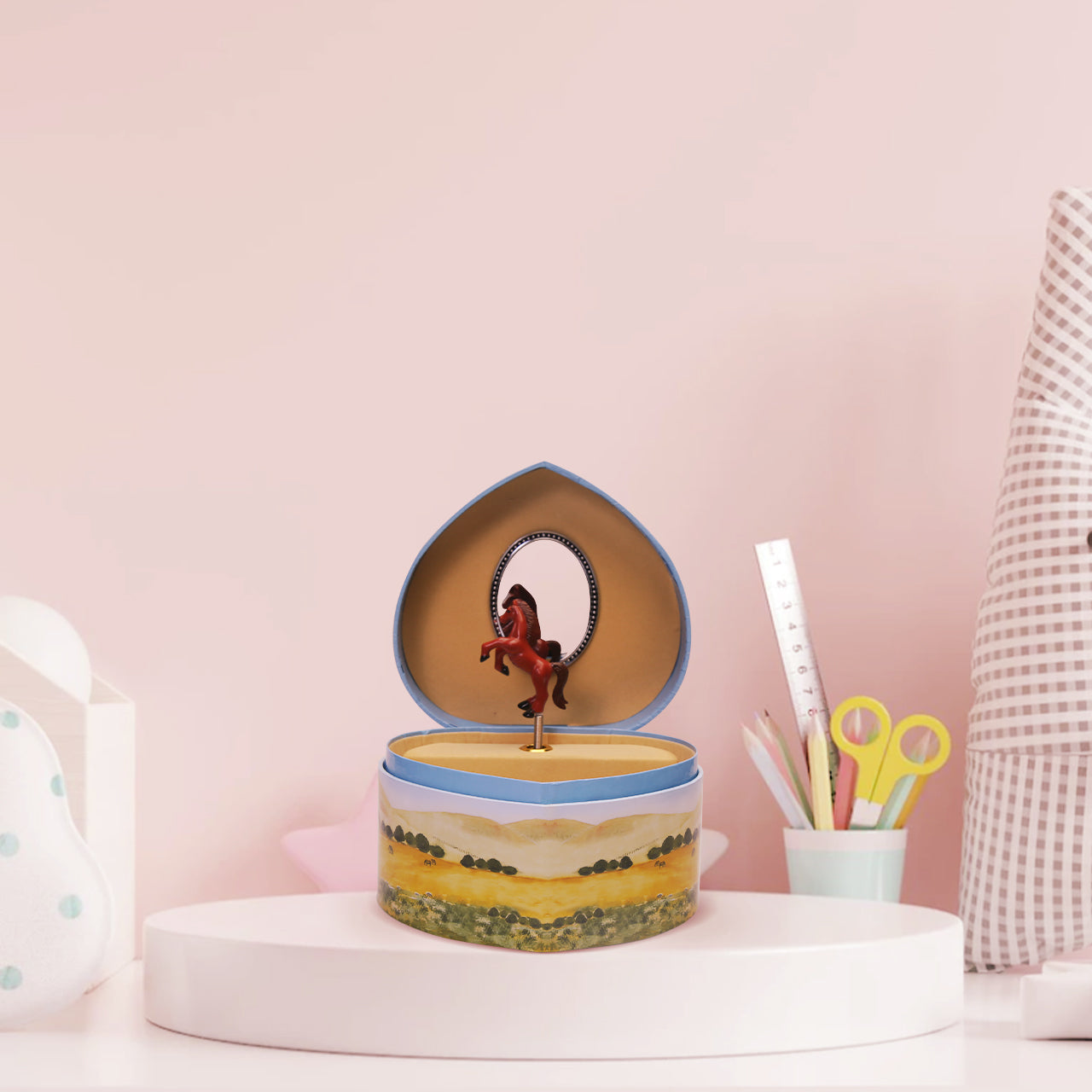 Love Of Horses Heart Musical Jewelry Box B1604 - Enchantmints
