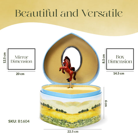 Love Of Horses Heart Musical Jewelry Box B1604 - Enchantmints