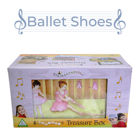 Ballet Shoes Ballerina Musical Jewelry Box - Swan Lake Tune - Enchantmints
